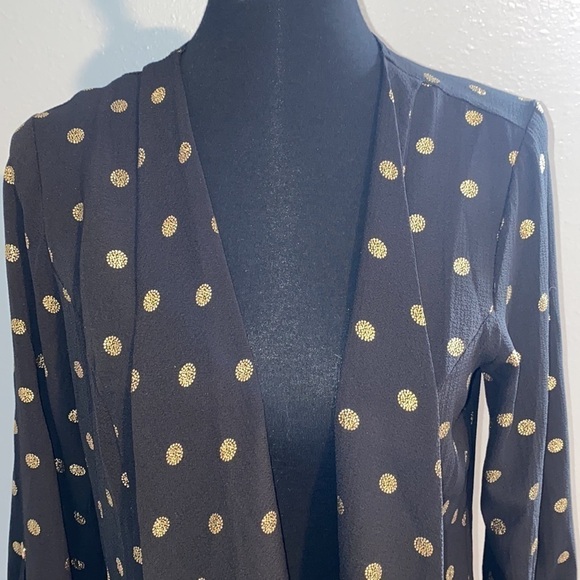 Beautiful black & gold polka dot Jacket Large - Picture 9 of 9